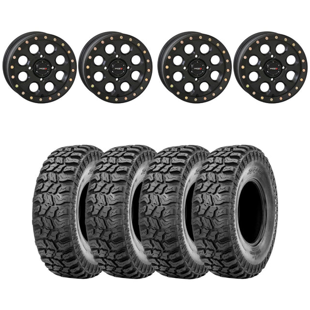 System 3 Matte Black SB-7 Beadlock & Sedona Ridge Saw Wheel & Tire Kit