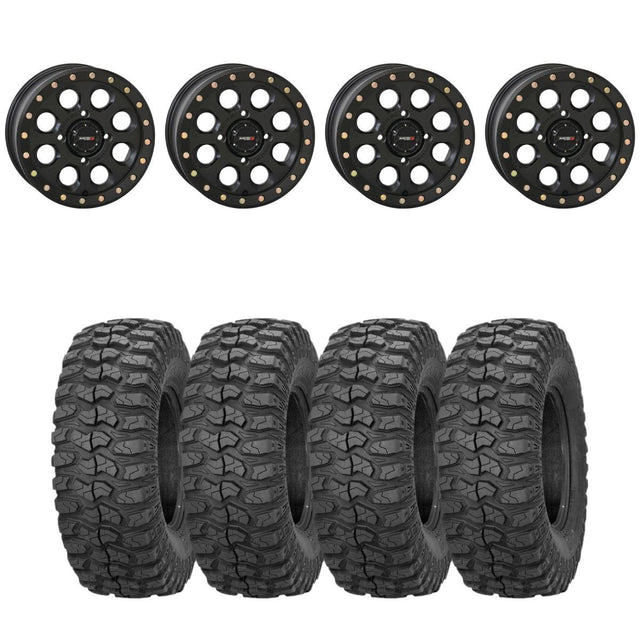 System 3 Matte Black SB-7 Beadlock & Sedona Rockabilly Wheel & Tire Kit