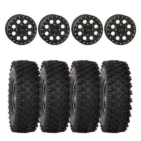 System 3 Matte Black SB-7 Beadlock & System 3 ATX470 All Terrain Xtreme Wheel & Tire Kit