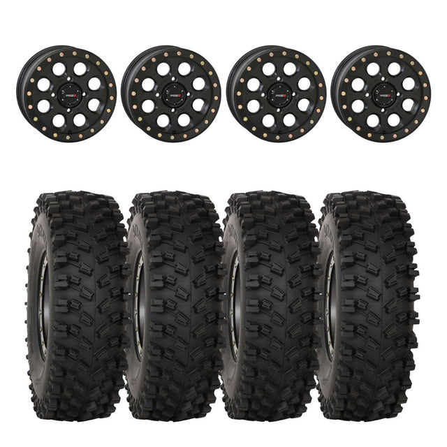 System 3 Matte Black SB-7 Beadlock & System 3 ATX470 All Terrain Xtreme Wheel & Tire Kit