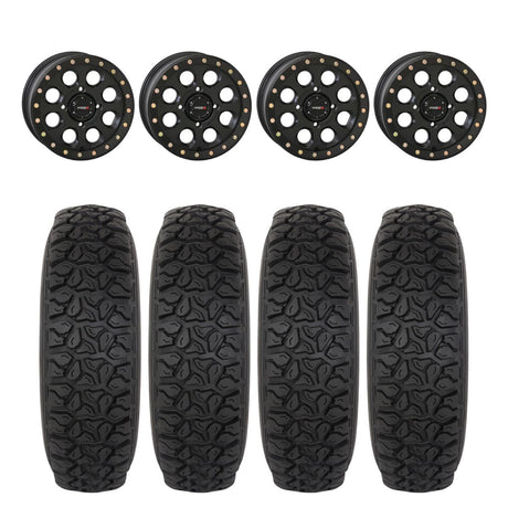 System 3 Matte Black SB-7 Beadlock & System 3 DX440 Offroad Wheel & Tire Kit