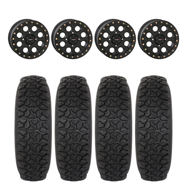 System 3 Matte Black SB-7 Beadlock & System 3 DX440 Offroad Wheel & Tire Kit
