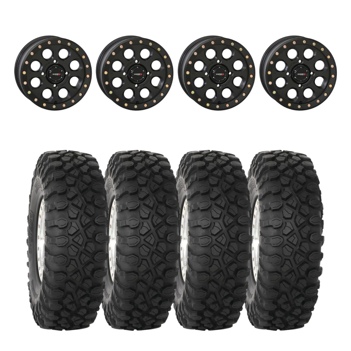 System 3 Matte Black SB-7 Beadlock & System 3 Radial XC450 Wheel & Tire Kit