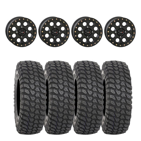 System 3 Matte Black SB-7 Beadlock & System 3 Radial XCR350 UTV Wheel & Tire Kit