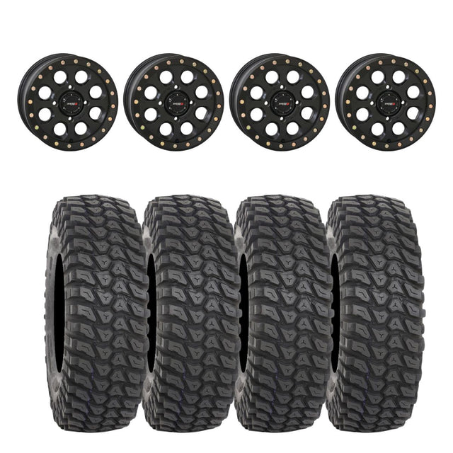 System 3 Matte Black SB-7 Beadlock & System 3 Radial XCR350 UTV Wheel & Tire Kit