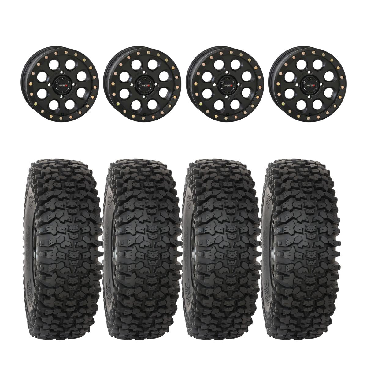 System 3 Matte Black SB-7 Beadlock & System 3 RC500 10 Ply Rock Crawler Wheel & Tire Kit