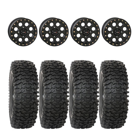 System 3 Matte Black SB-7 Beadlock & System 3 RC500 10 Ply Rock Crawler Wheel & Tire Kit