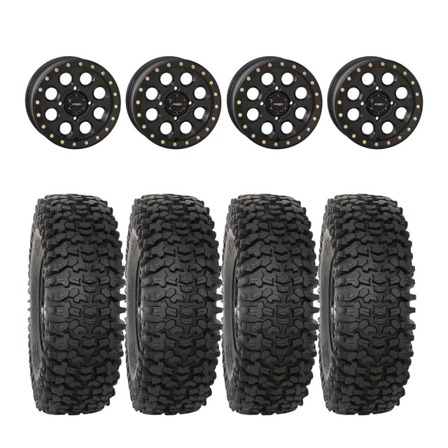 System 3 Matte Black SB-7 Beadlock & System 3 RC500 10 Ply Rock Crawler Wheel & Tire Kit