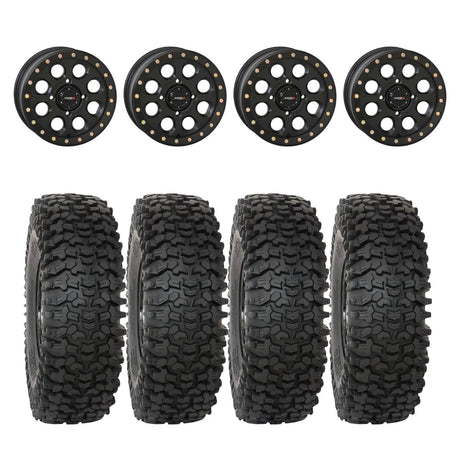 System 3 Matte Black SB-7 Beadlock & System 3 RC500S 8 Ply Rock Crawler Wheel & Tire Kit