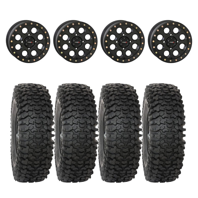 System 3 Matte Black SB-7 Beadlock & System 3 RC500S 8 Ply Rock Crawler Wheel & Tire Kit