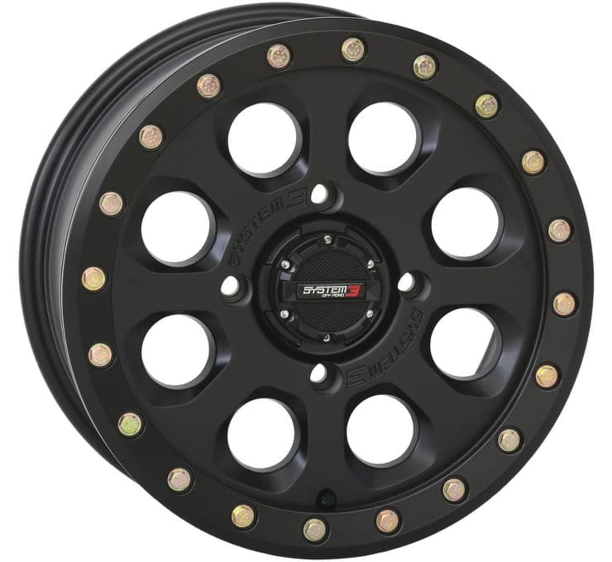 System 3 Matte Black SB-7 Beadlock & Sedona Trail Saw Wheel & Tire Kit