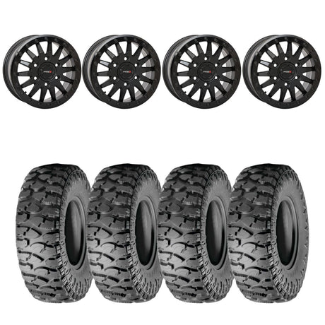 System 3 Matte Black SB-8 6-Lug Beadlock & Atturo Trail Blade Boss Wheel & Tire Kit