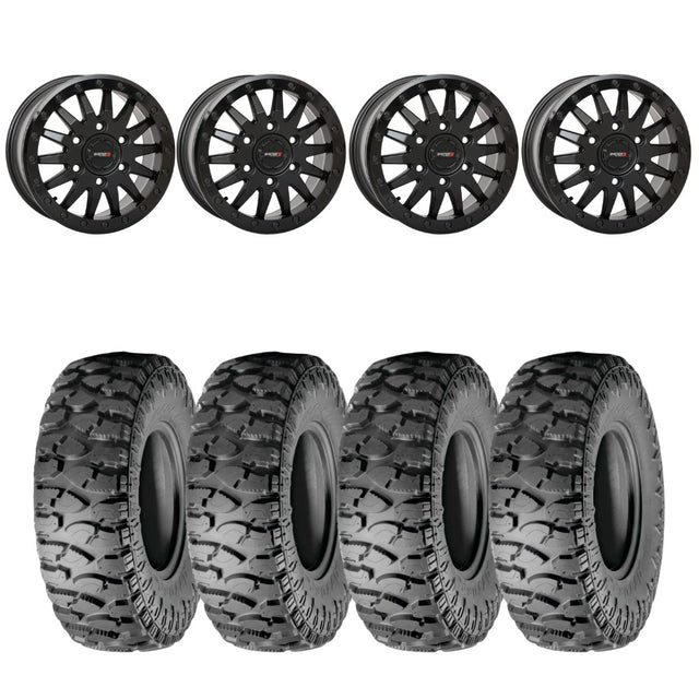 System 3 Matte Black SB-8 6-Lug Beadlock & Atturo Trail Blade Boss Wheel & Tire Kit