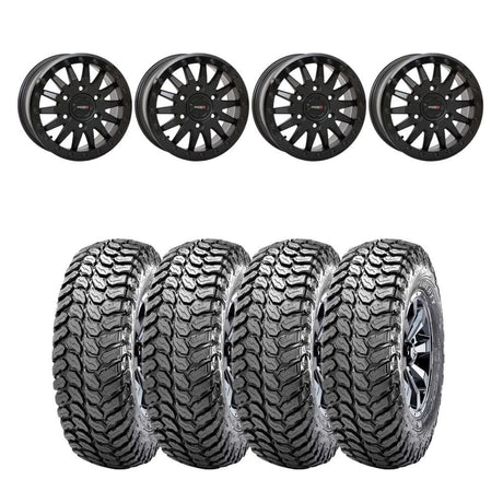 System 3 Matte Black SB-8 6-Lug Beadlock & Maxxis Liberty Performance Off Road Wheel & Tire Kit