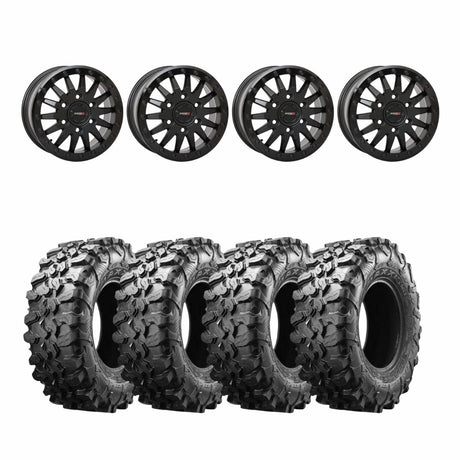 System 3 Matte Black SB-8 6-Lug Beadlock & Maxxis Radial Carnivore Wheel & Tire Kit