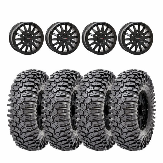 System 3 Matte Black SB-8 6-Lug Beadlock & Maxxis Radial Roxxzilla Wheel & Tire Kit