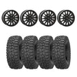 System 3 Matte Black SB-8 6-Lug Beadlock & Sedona Rockabilly Wheel & Tire Kit