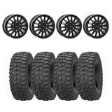 System 3 Matte Black SB-8 6-Lug Beadlock & Sedona Rockabilly Wheel & Tire Kit