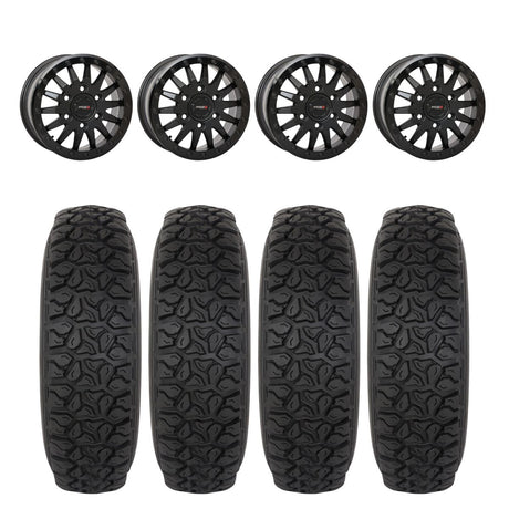 System 3 Matte Black SB-8 Beadlock 6-Lug & System 3 DX440 Offroad Wheel & Tire Kit