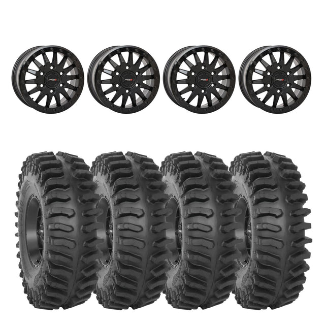 System 3 Matte Black SB-8 Beadlock 6-Lug & System 3 Extreme Trail Radial XT400 Wheel & Tire Kit