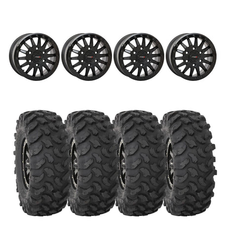 System 3 Matte Black SB-8 Beadlock 6-Lug & System 3 Offroad XTR370 Wheel & Tire Kit