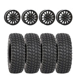 System 3 Matte Black SB-8 Beadlock 6-Lug & System 3 Radial XCR350 UTV Wheel & Tire Kit