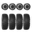System 3 Matte Black SB-8 Beadlock 6-Lug & System 3 RC500 10 Ply Rock Crawler Wheel & Tire Kit