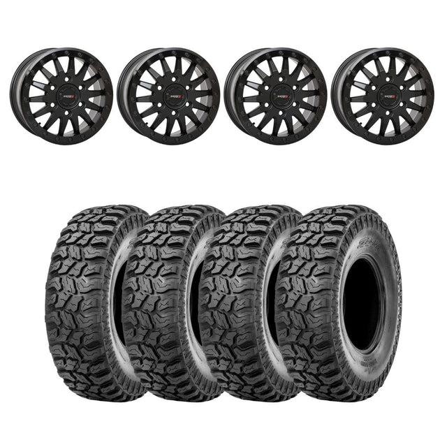 System 3 Matte Black SB-8 Beadlock & Sedona Ridge Saw Wheel & Tire Kit