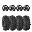 System 3 Matte Black w/ Gloss Black Ring SB-9 Beadlock & System 3 Offroad XTR370 Wheel & Tire Kit