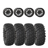 System 3 Matte Black w/ Gloss Black Ring SB-9 Beadlock & System 3 Offroad XTR370 Wheel & Tire Kit