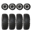System 3 Matte Black w/Gloss Black Ring SB-9 Beadlock & System 3 RC500 10 Ply Rock Crawler Wheel & Tire Kit
