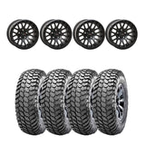 System 3 Matte Black with Gloss Black Ring SB-9 Beadlock & Maxxis Liberty Performance Off Road Wheel & Tire Kit