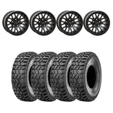 System 3 Matte Black With Gloss Black Ring SB-9 Beadlock & Sedona Ridge Saw Wheel & Tire Kit