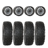 System 3 Matte Brushed Grey SB-8 Beadlock 5-Lug & System 3 RC500 10 Ply Rock Crawler Wheel & Tire Kit