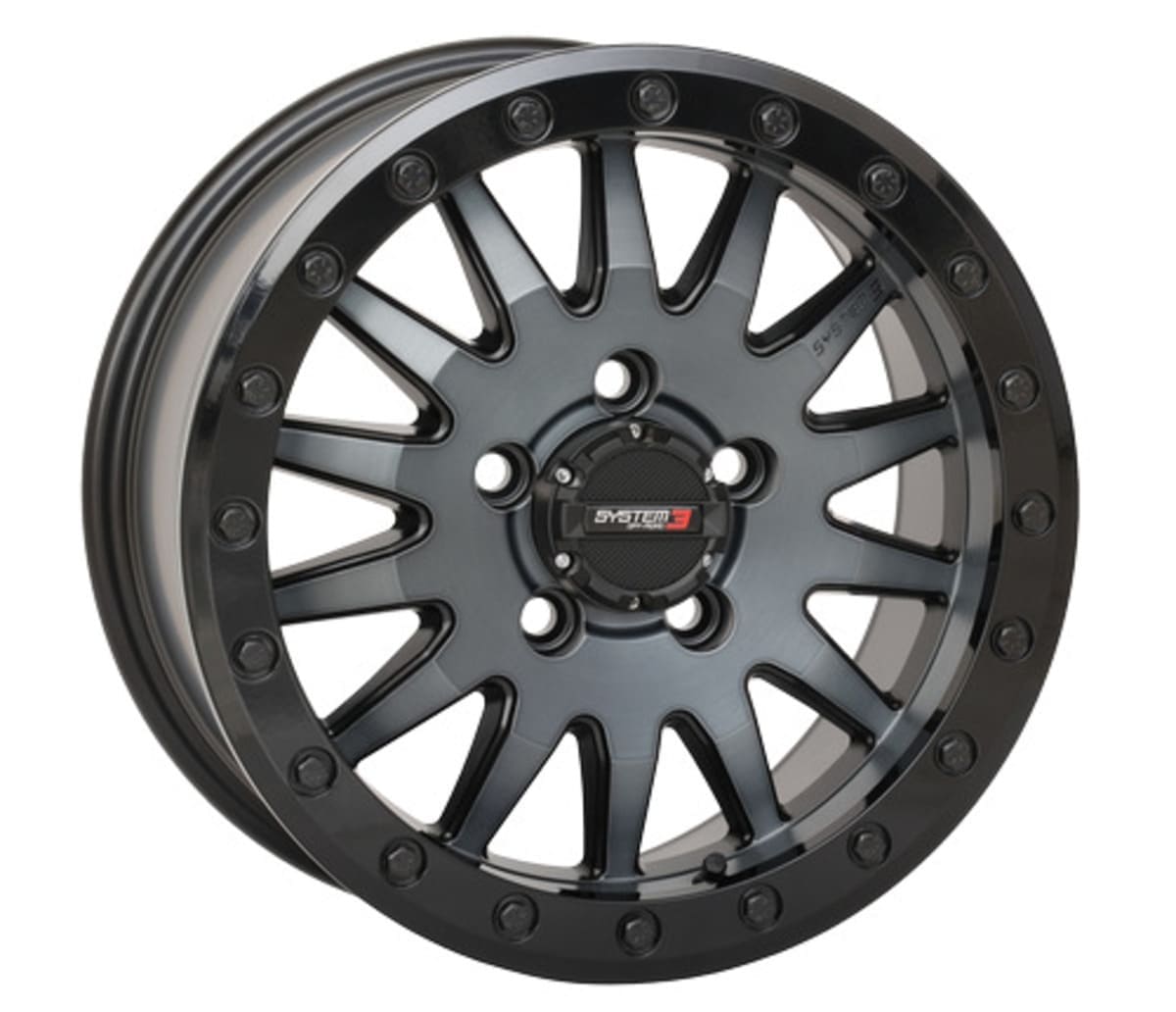 System 3 Matte Brushed Grey SB-8 Beadlock 5-Lug & Sedona Trail Saw Wheel & Tire Kit