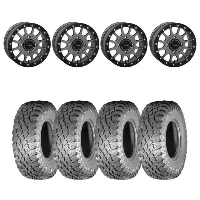 System 3 Matte Gunmetal SB-5 Beadlock & Atturo Trail Blade X/T Wheel & Tire Kit