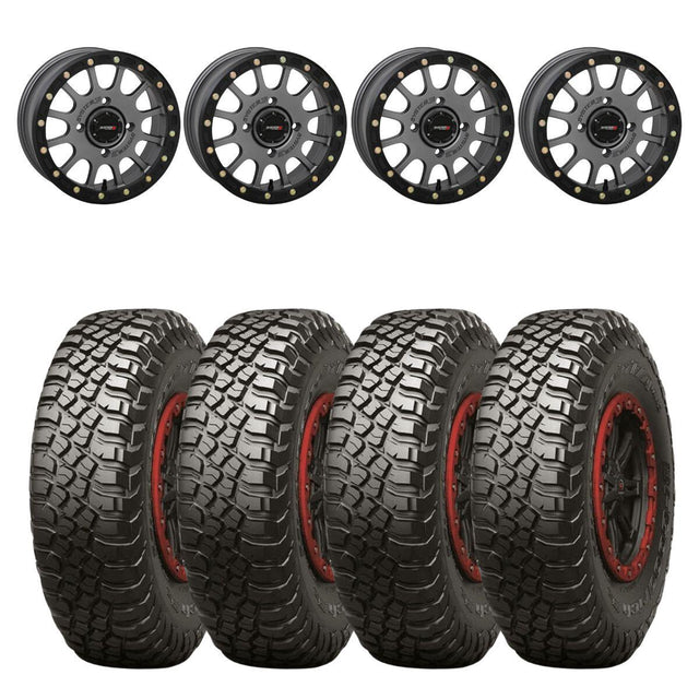 System 3 Matte Gunmetal SB-5 Beadlock & BFGoodrich Mud-Terrain T/A KM3 Wheel & Tire Kit