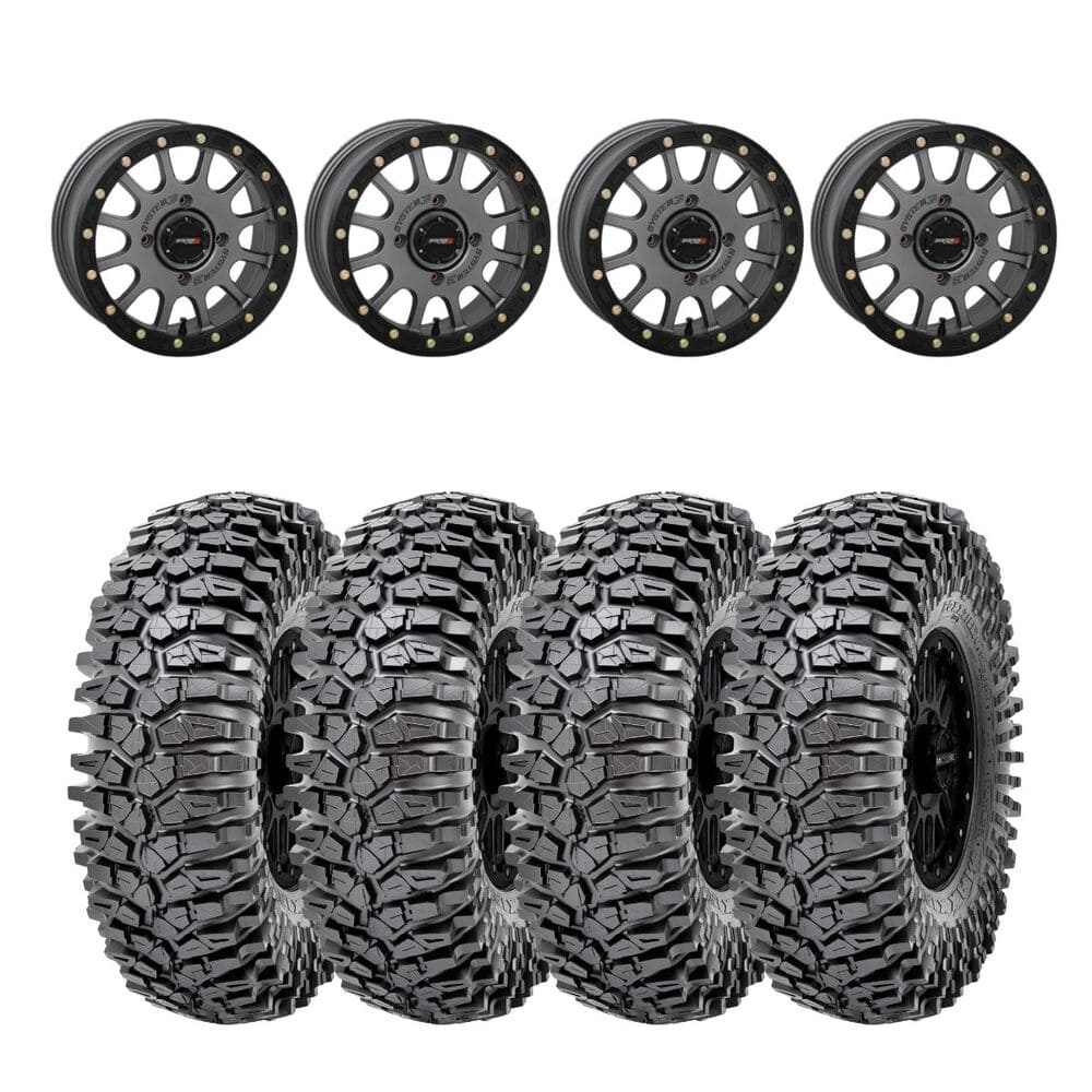 System 3 Matte Gunmetal SB-5 Beadlock & Maxxis Radial Roxxzilla Wheel & Tire Kit