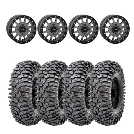 System 3 Matte Gunmetal SB-5 Beadlock & Maxxis Radial Roxxzilla Wheel & Tire Kit