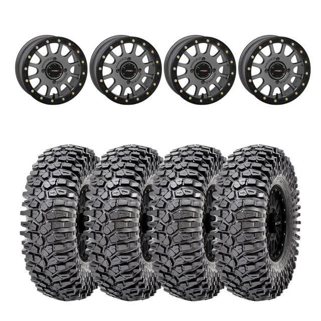 System 3 Matte Gunmetal SB-5 Beadlock & Maxxis Radial Roxxzilla Wheel & Tire Kit