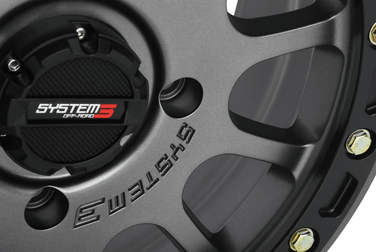 System 3 Matte Gunmetal SB-5 Beadlock & Sedona Rockabilly Wheel & Tire Kit