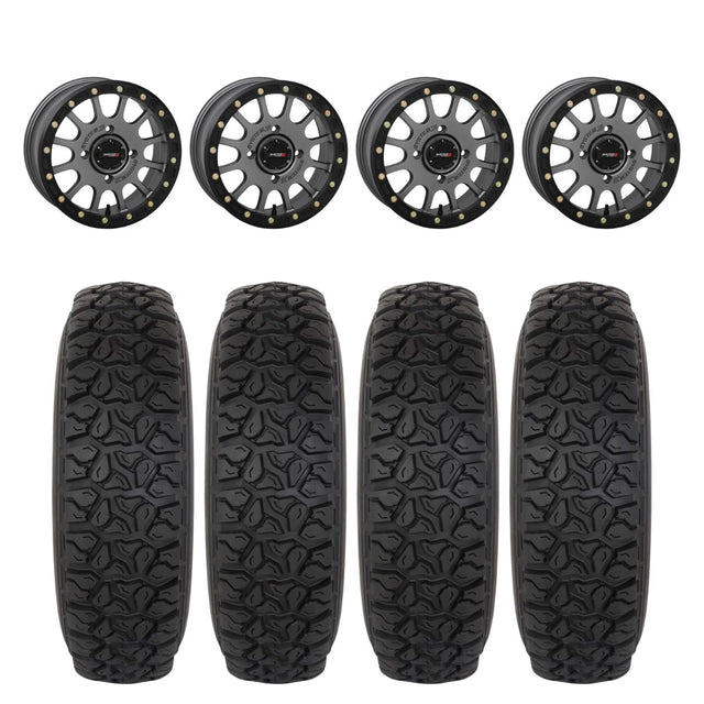 System 3 Matte Gunmetal SB-5 Beadlock & System 3 DX440 Offroad Wheel & Tire Kit