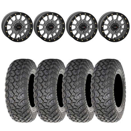 System 3 Matte Gunmetal SB-5 Beadlock & System 3 Radial RT320 Wheel & Tire Kit