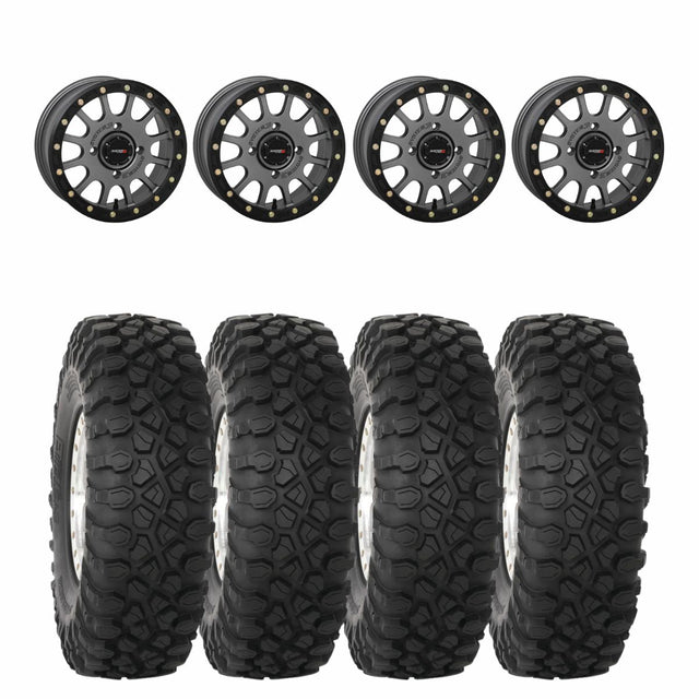 System 3 Matte Gunmetal SB-5 Beadlock & System 3 Radial XC450 Wheel & Tire Kit