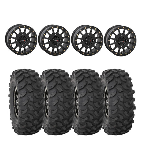 System 3 SB-5 Matte Black Beadlock & System 3 Offroad XTR370 Wheel & Tire Kit