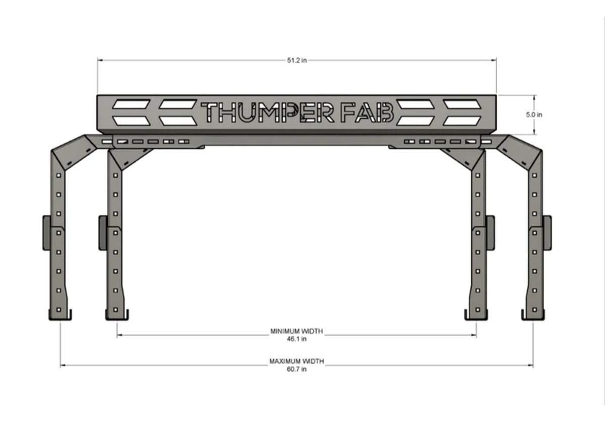 Thumper Fab Adjustable UTV Bed Rack