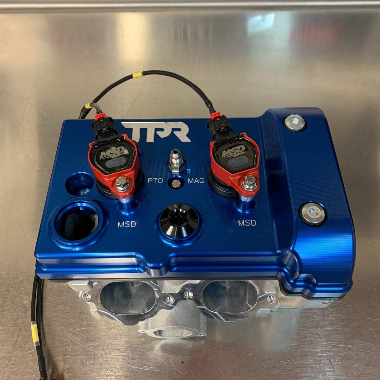 TPR Industry RZR Billet Valve Cover - Blue