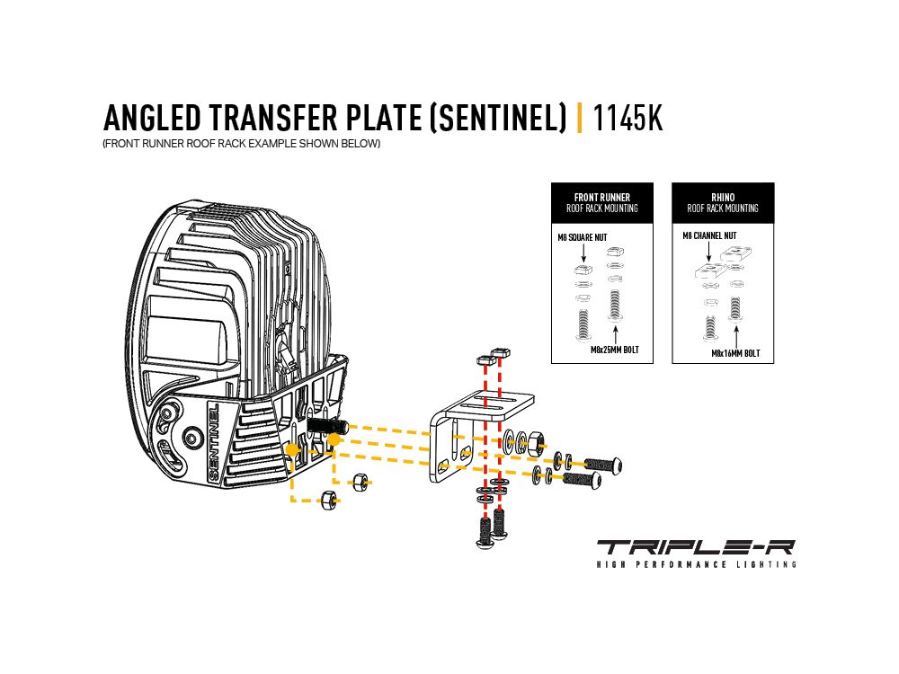 Triple R Lighting Sentinel Angled Transfer Plate