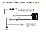 Triple R Lighting Long Single-Lamp Harness Kit (2-Pin, Superseal, 12V)