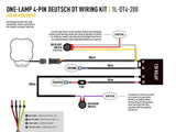 Triple R Lighting Single-Lamp Harness Kit (4-Pin, Deutsch Dt, 12V)